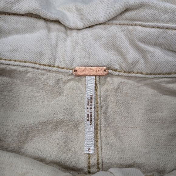 Free People Skirt Women's 6 White Oatmeal Splendor In The Grass Denim Belt - Picture 6 of 9